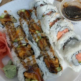 sushi, sashimi, sushi and sashimi, food