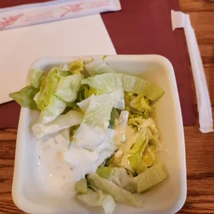 Salad with ranch