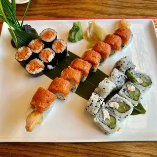 Shrimp Asparagus Roll, River Side Roll, Spicy Tuna Roll