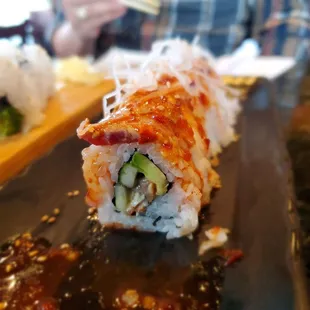 Dynamite roll. That Korean poke sauce is great. Haven&apos;t seen it used at sushi restaurants before.