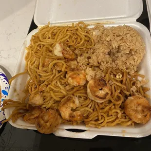 Shrimp Hibachi w/ fried rice and noodles