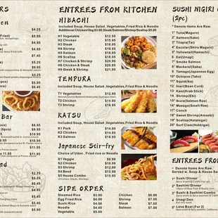 menu
