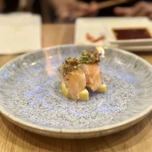 Seared Salmon Belly and Avocado Nigiri
