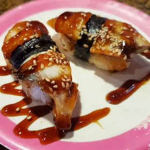 Grilled eel sushi