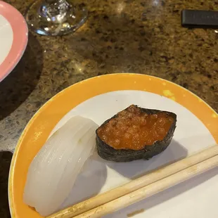 Ikura (salmon egg put on hot rice)