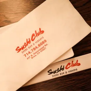 Sushi Club table essentials