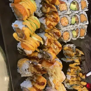 Variety of sushi