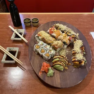 Sushi Club Roll #2, spicy girl roll, and many more. Presentation was absolutely amazing and the taste was even better !!!