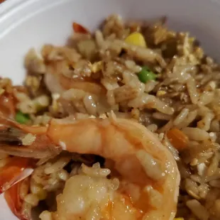 Asked for chicken fried rice but in the kids excitement for shrimp the order was put in as a shrimp fried rice. Still good.