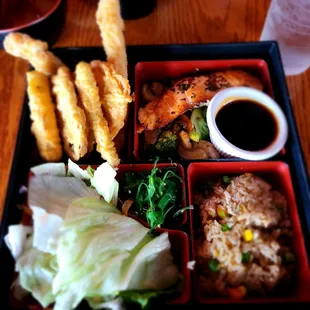 salmon teriyaki bento
