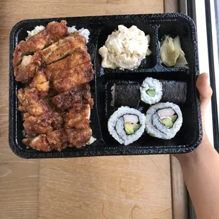 Garlic chicken bento $7.50