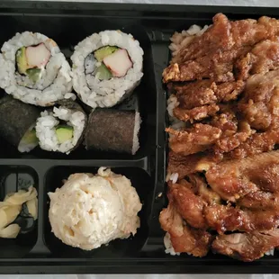 Garlic Chicken Bento ($9.42 w/tax after 4:00 pm)