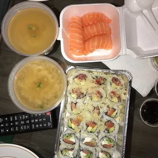 sushi and sashimi, food, sashimi, sushi