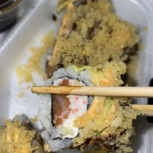 Sushi corner roll with salmon instead of shrimp