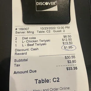 Cash discount on bill