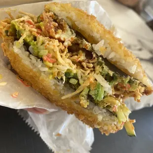 Half eaten... see the rice " bun"... soo good