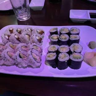 Philly, California and Avocado rolls