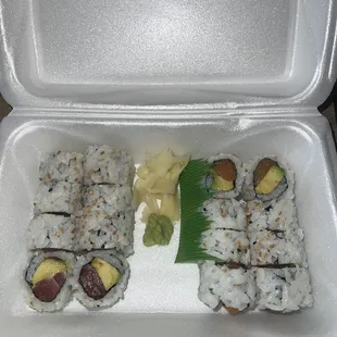 Roll Combo B Lunch Tuna and Salmon Avocado Roll