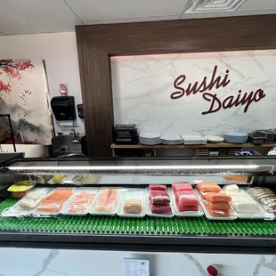 Clean and orderly selection of fresh fish