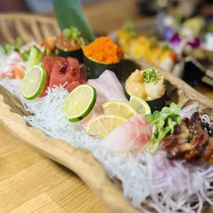 Bluefin Tuna Sashimi, Yellowtail Sashimi, Unagi Sashimi, Salmon Sashimi, Masago Sashimi, Ikura Sashimi, Spicy Scallops Sashimi