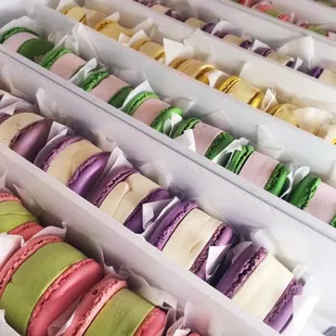 Macaroon Ice Cream Sandwiches--Vanilla, Mango, Coffee, Strawberry and Green Tea!