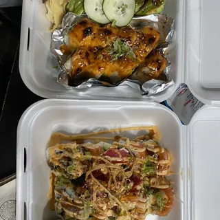 Lion King California Roll with Baked Salmon and Chef