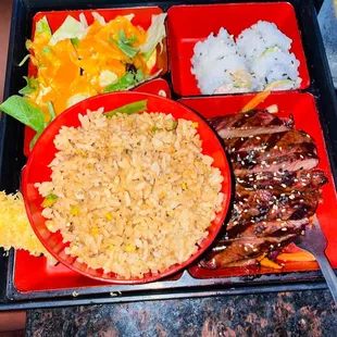 Steak teriyaki bento box