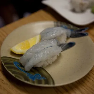 Live sweet shrimp. Blue, but delicious