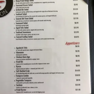 menu