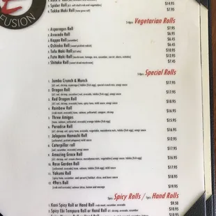 menu