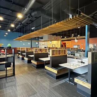 the interior of a japanese restaurant