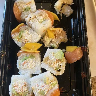 Salmon mango roll.