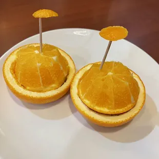 This decorative and delicious orange came out with the check
