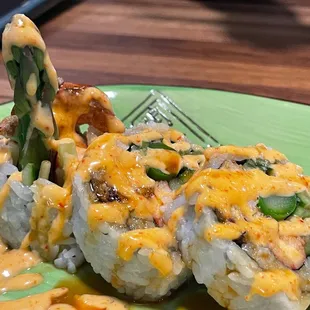 Part of a Spider roll- what was left since I forgot to take a photo of the whole thing