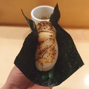 Scallop Hand Roll from OMAKASE