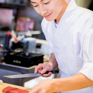 Fresh Bluefin Tuna being cut. Fresh Sushi, Fresh Sashimi