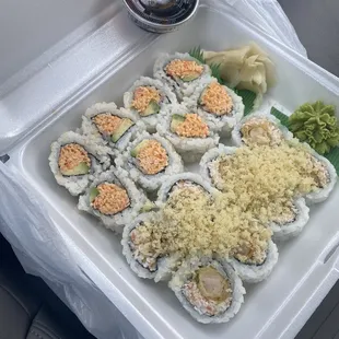 Spicy crab roll  Crunchy shrimp roll