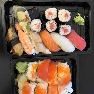 Executive sushi platter, rainbow roll