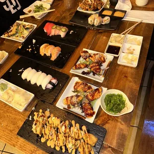 sushi, food, sashimi, sushi and sashimi