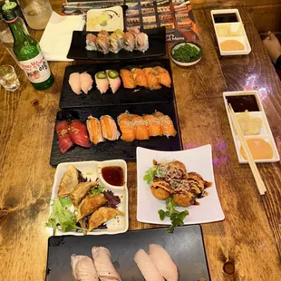 sushi, food, sashimi, sushi and sashimi