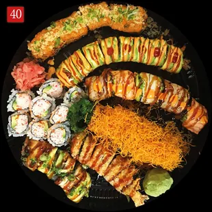a variety of sushi on a plate