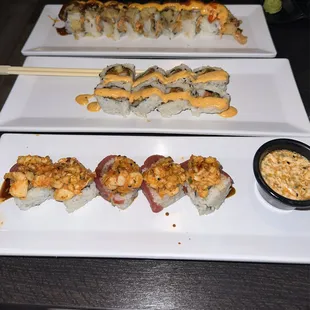 Top - Alligator Roll, Middle - Mistake Roll, Bottom - 90% roll