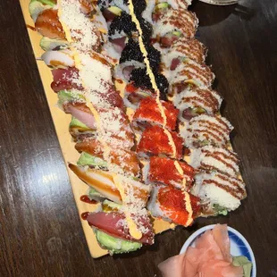 a variety of sushi on a plate
