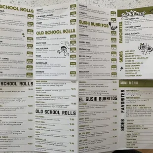 Menu- price increases