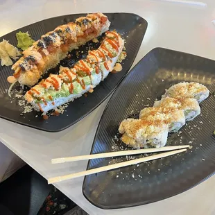 Rock Star Roll (left) Crazy Roll (middle) and Crunch Roll (right)