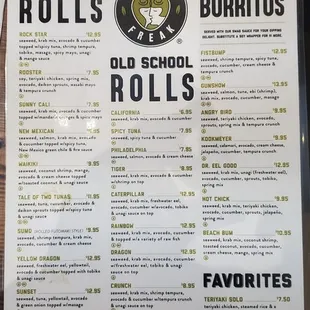 menu