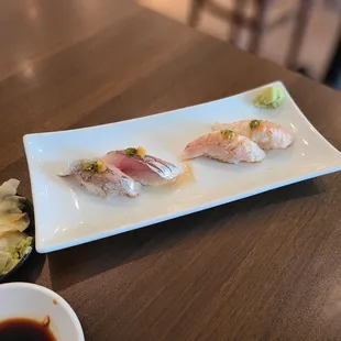 Aji and Engawa Nigiri
