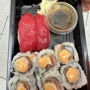 Salomon roll and Tuna nigiri