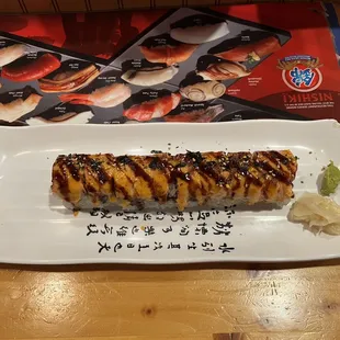Salmon on Fire Special Roll