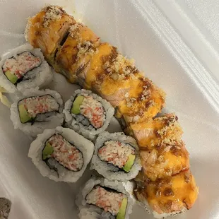 French Kiss Special Roll and Deluxe California Regular Roll